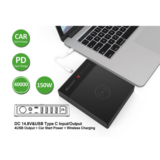 40000mAh Laptop-Powerbank mit hoher Kapazität Tragbare Notebook-Powerbank mit LED-Lampe