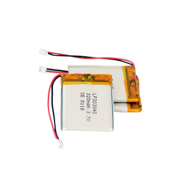 Wiederaufladbare 3,7 V 303040 320 mAh Lipo-Batteriezelle Mini-Heizungs-Lithium-Ionen-Zelle