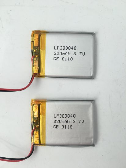 3,7 V ultradünner 303040 Lithium-Polymer-Akku für Bluetooth-Headset