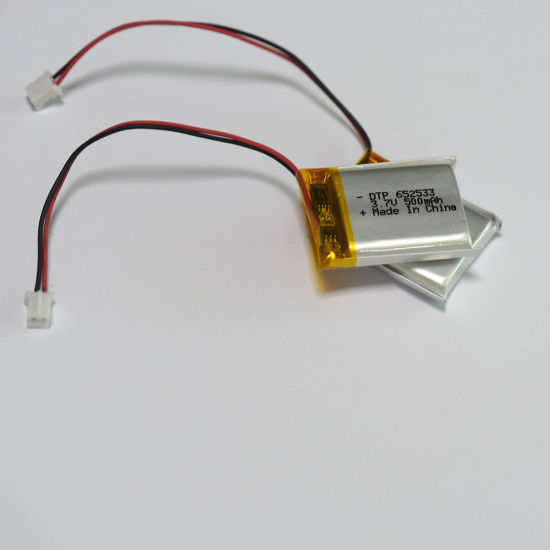 Wiederaufladbare Lipo Batteriezelle 500mAh 3,7V Polymerbatterie mit PCM 652533