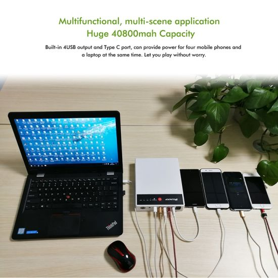 40000mAh Laptop-Powerbank mit hoher Kapazität Tragbare Notebook-Powerbank mit LED-Lampe