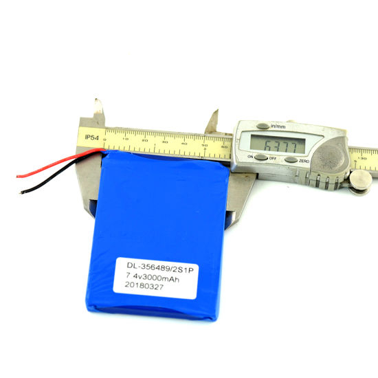 7,4 V 3000 mAh wiederaufladbarer Lithium-Polymer-Akku mit PCM und Drähten