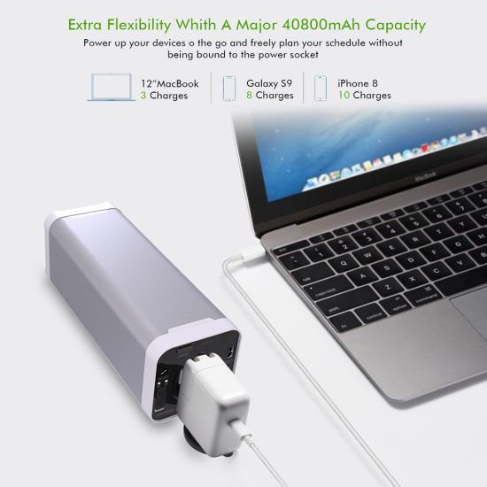 150wh/40800mahac Steckdose Tragbares Laptop-Ladegerät Power Bank